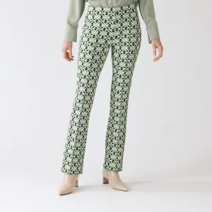 Soft Malachite Heartfoil Frederica Printed Bootleg Pants