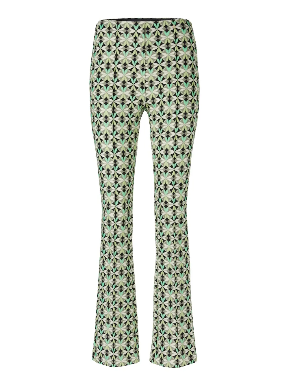 Soft Malachite Heartfoil Frederica Printed Bootleg Pants