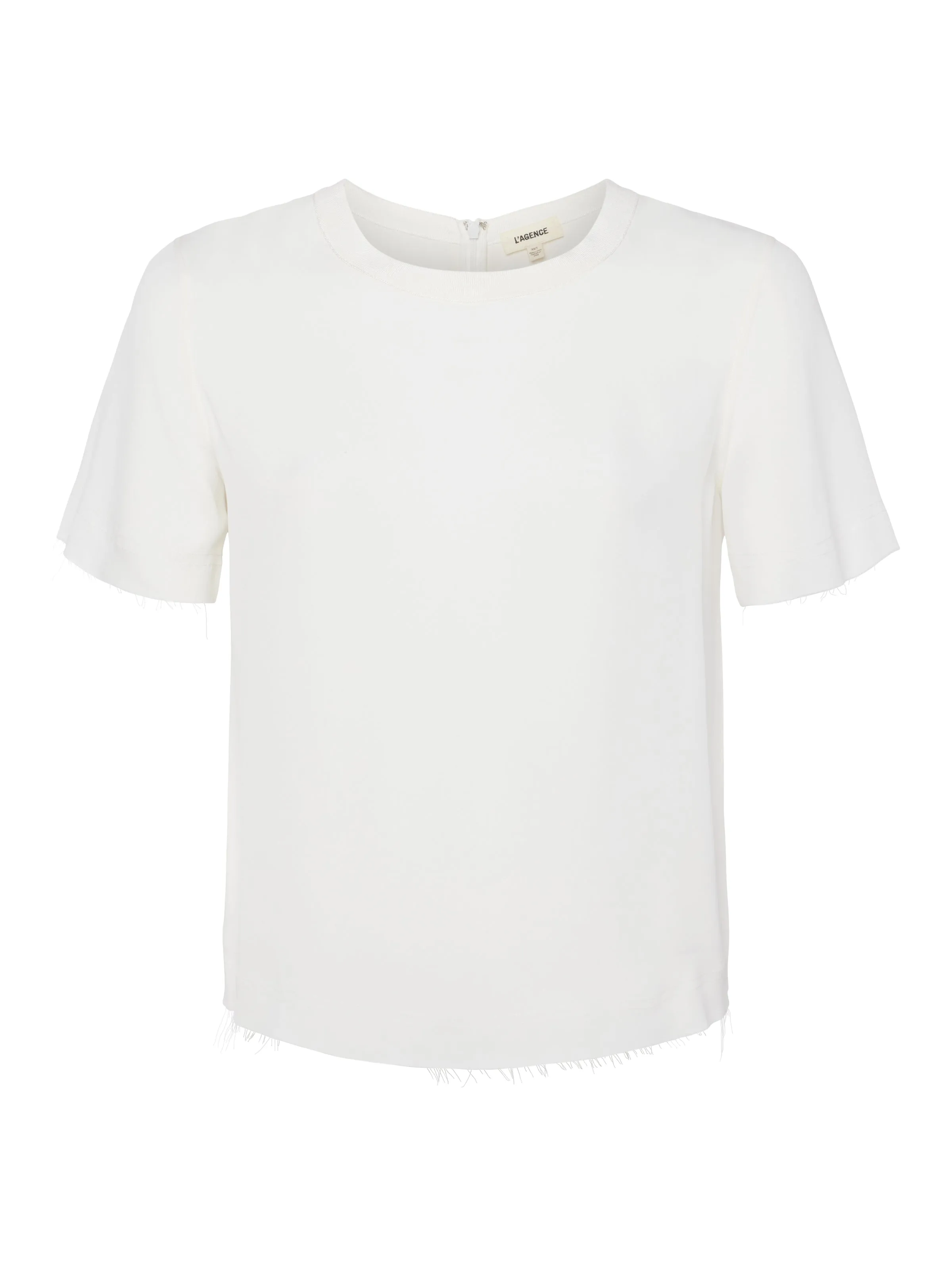 Suzette Silk Raw-Hem Tee