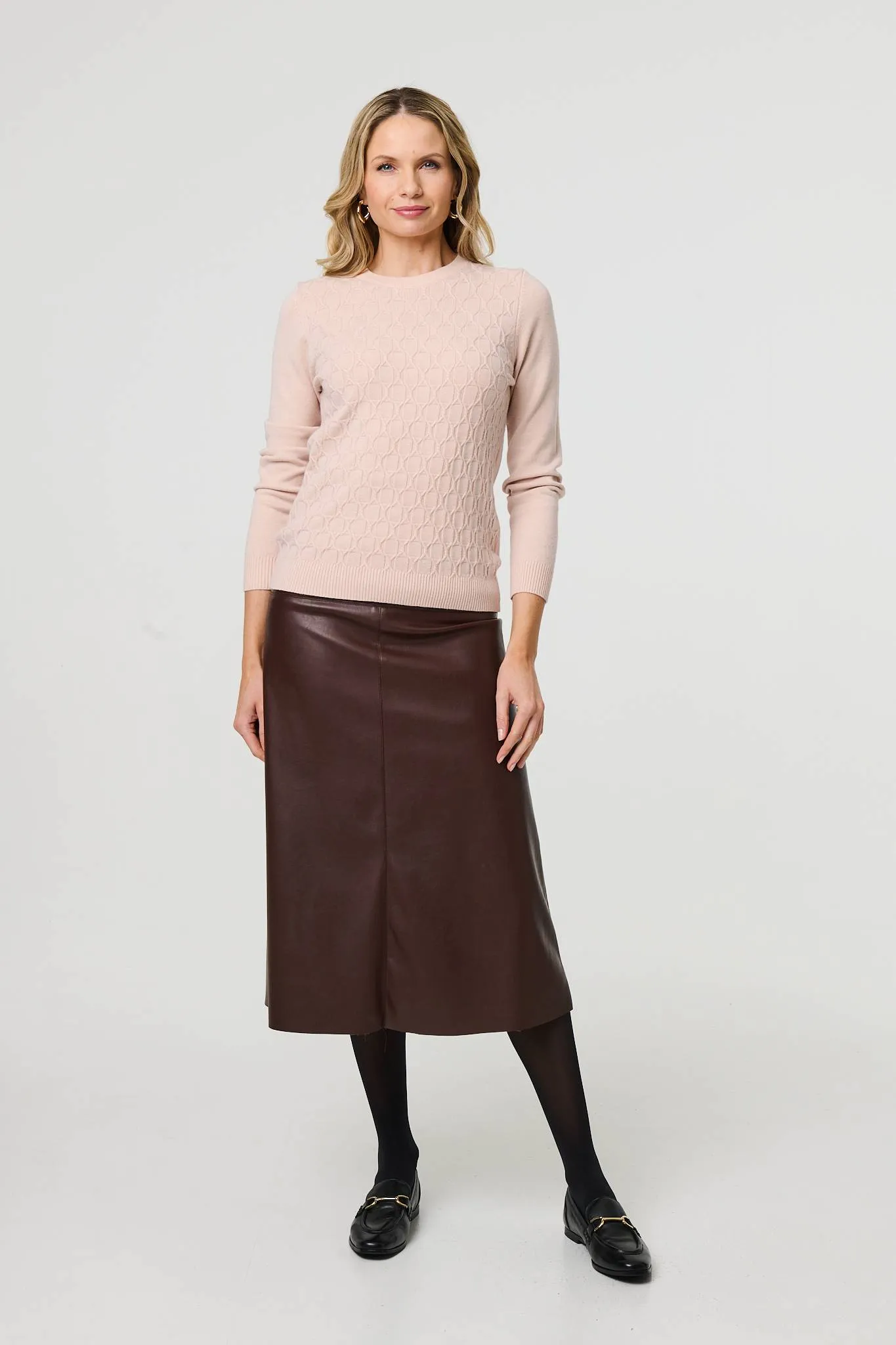 Textured Knit Long Sleeve Jumper