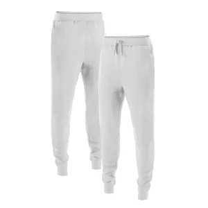 Venley Men's White Slim-Fit MADE IN USA Fleece Joggers