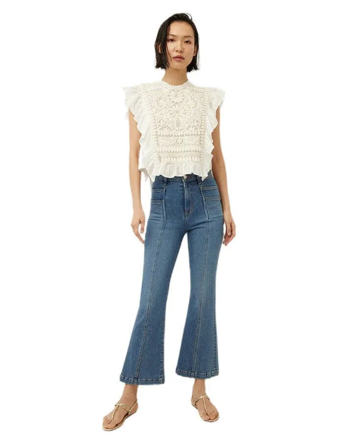 Veronica Beard Carson Kick Flare-Sun Yoke Jeans