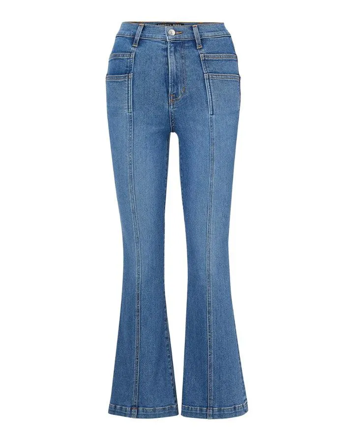 Veronica Beard Carson Kick Flare-Sun Yoke Jeans