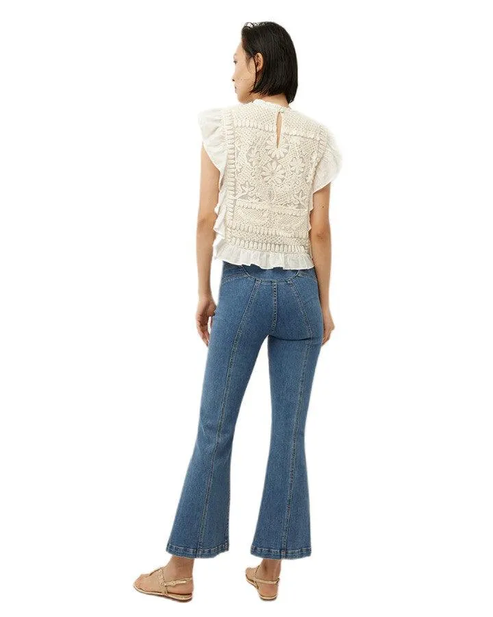 Veronica Beard Carson Kick Flare-Sun Yoke Jeans